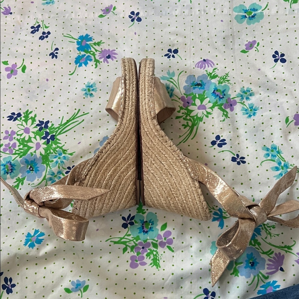 Loeffler Randall Metallic Ankle Lace Espadrilles- 9? - Picture 5 of 15